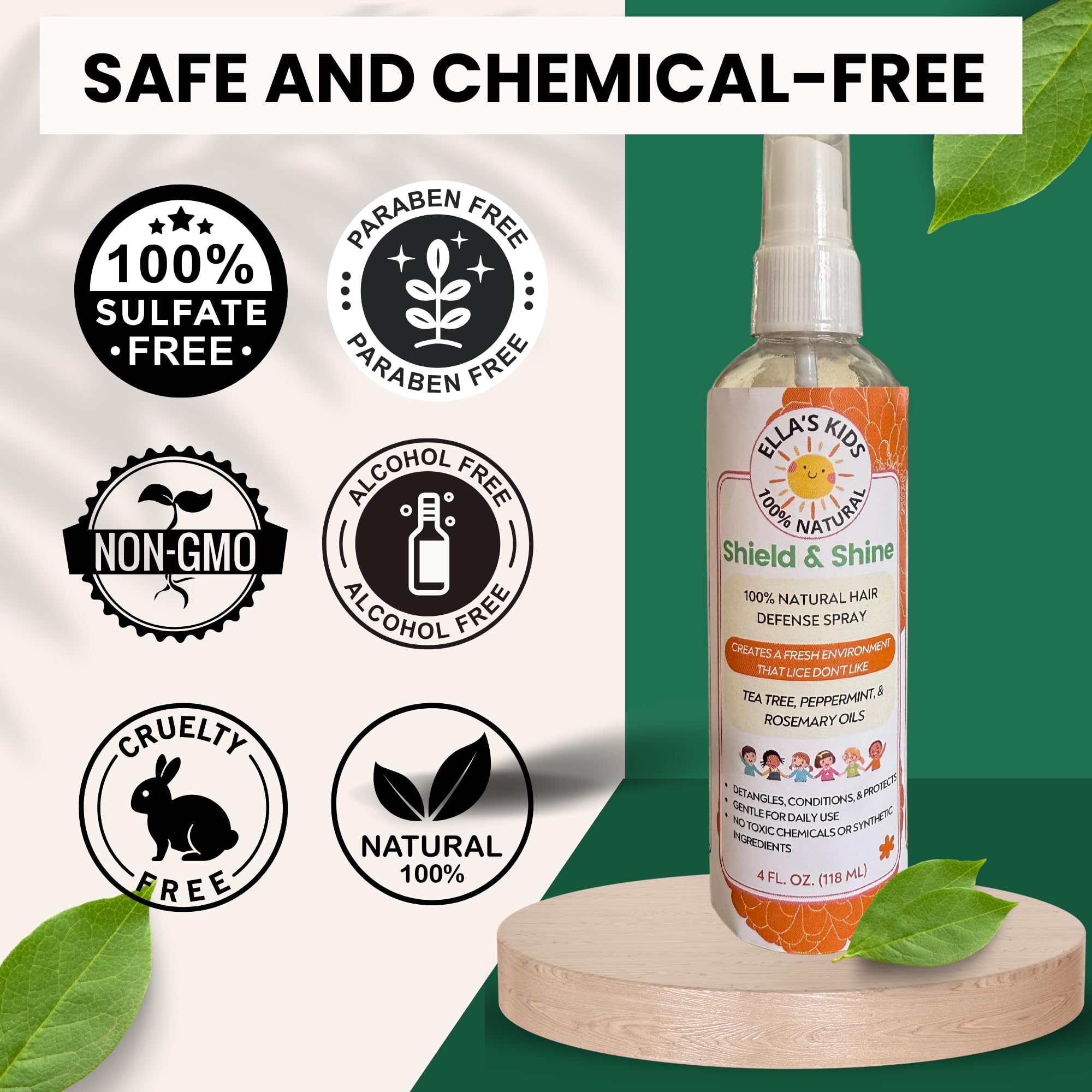 Ella's Kids Shield and Shine packaging highlights the five-oil blend.