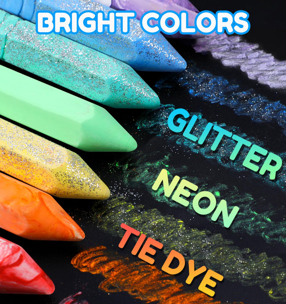 Ellinjan 18 bright colors with tie-dye chalks for vibrant sidewalk drawings