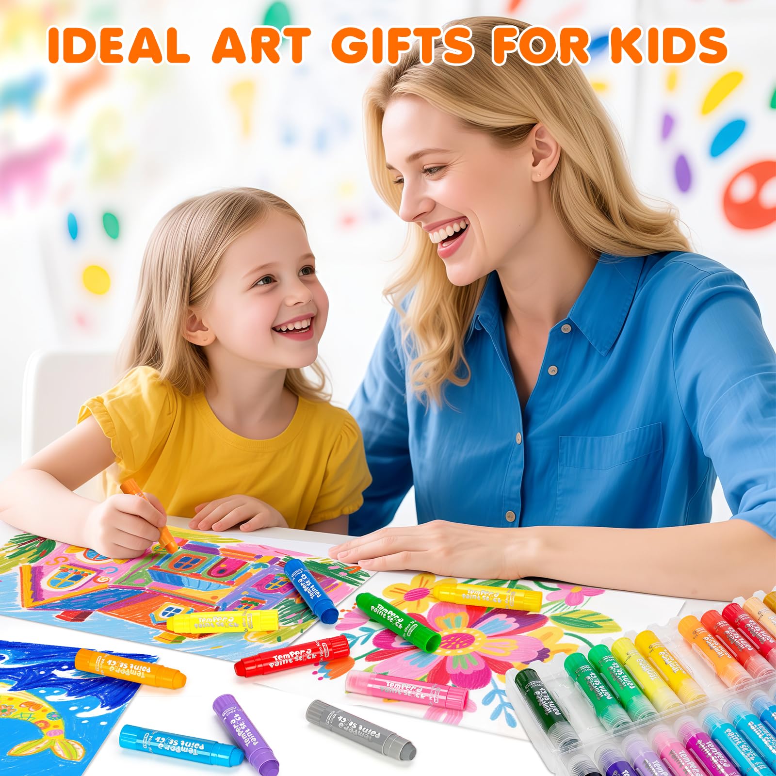Ellinjan Tempera sticks suitable for ages 3 and up in classrooms