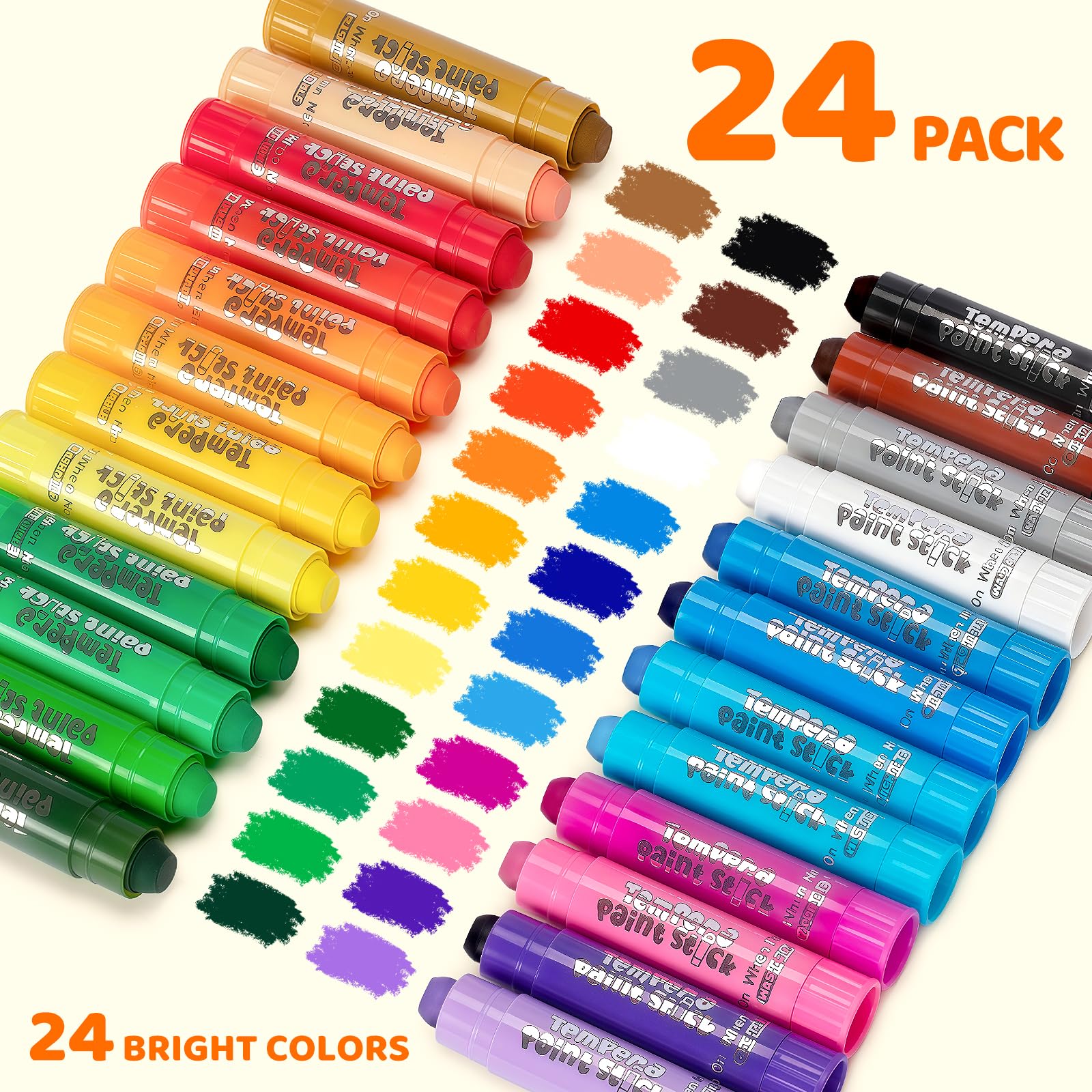 Ellinjan Tempera paint sticks twist-up design for mess-free painting sessions
