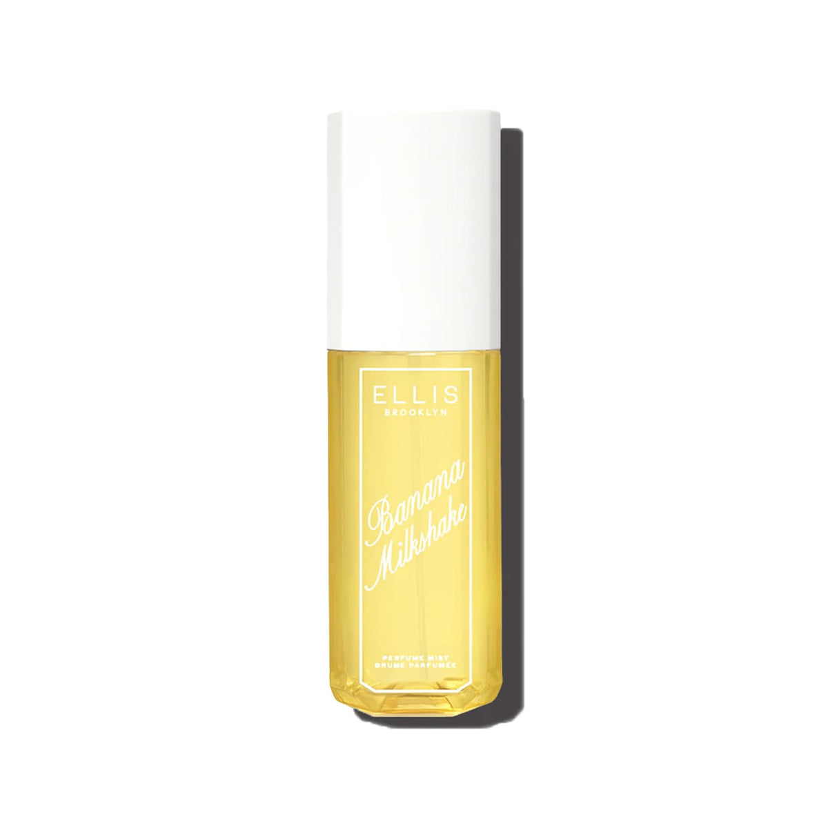 Ellis Brooklyn Banana Milkshake bottle on a vanity, ideal for daily spritzes.