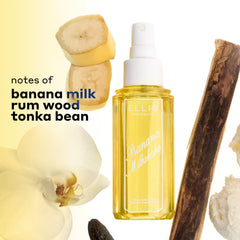 Ellis Brooklyn Banana Milkshake label closeup highlighting vegan formula.