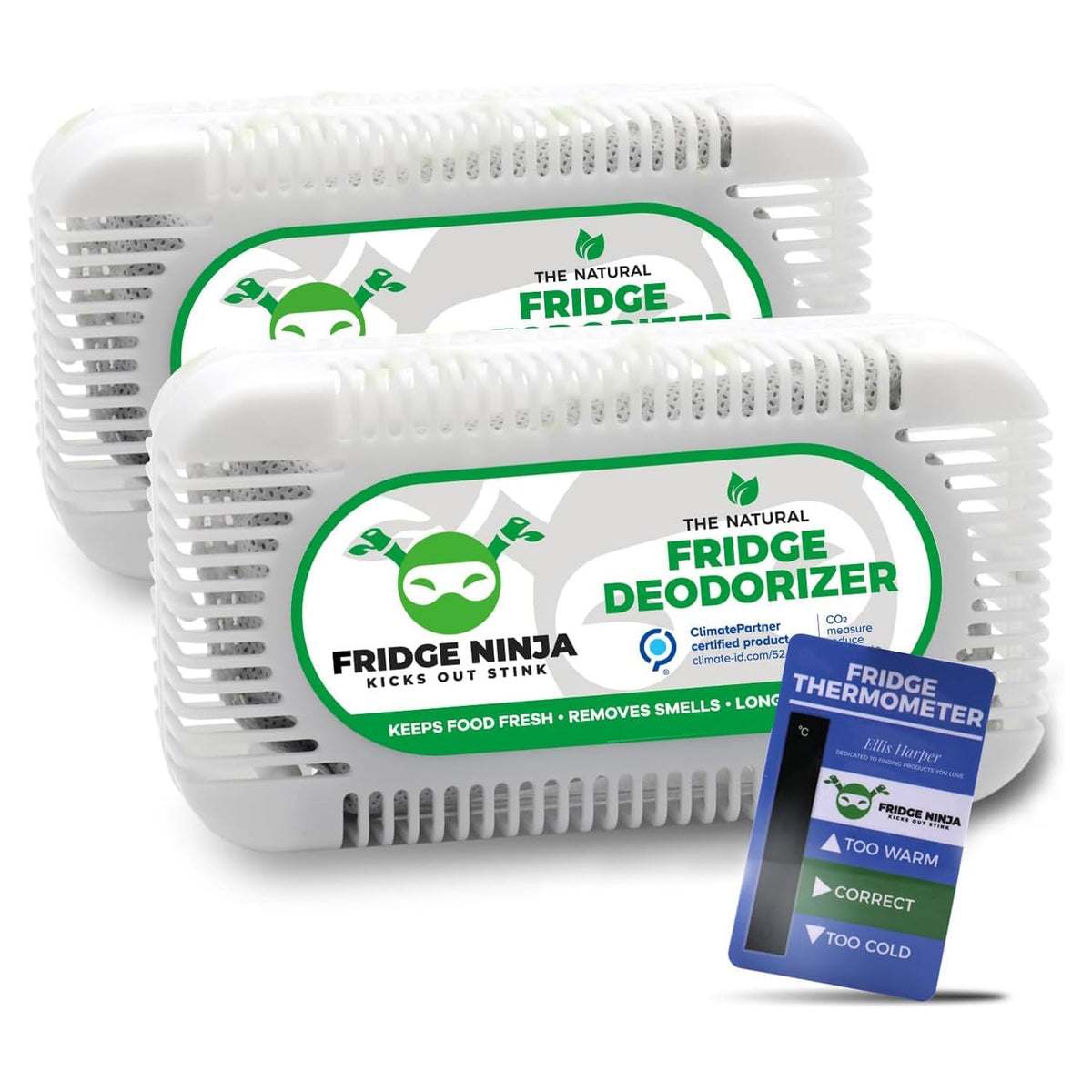 Ellis Harper Fridge Ninja 2-pack deodorizer ready for fridge use and odor control