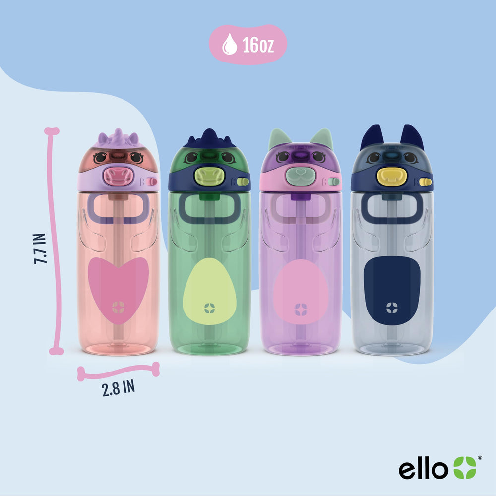 Ello Ellies bottle with leak-proof lid button close-up for on-the-go