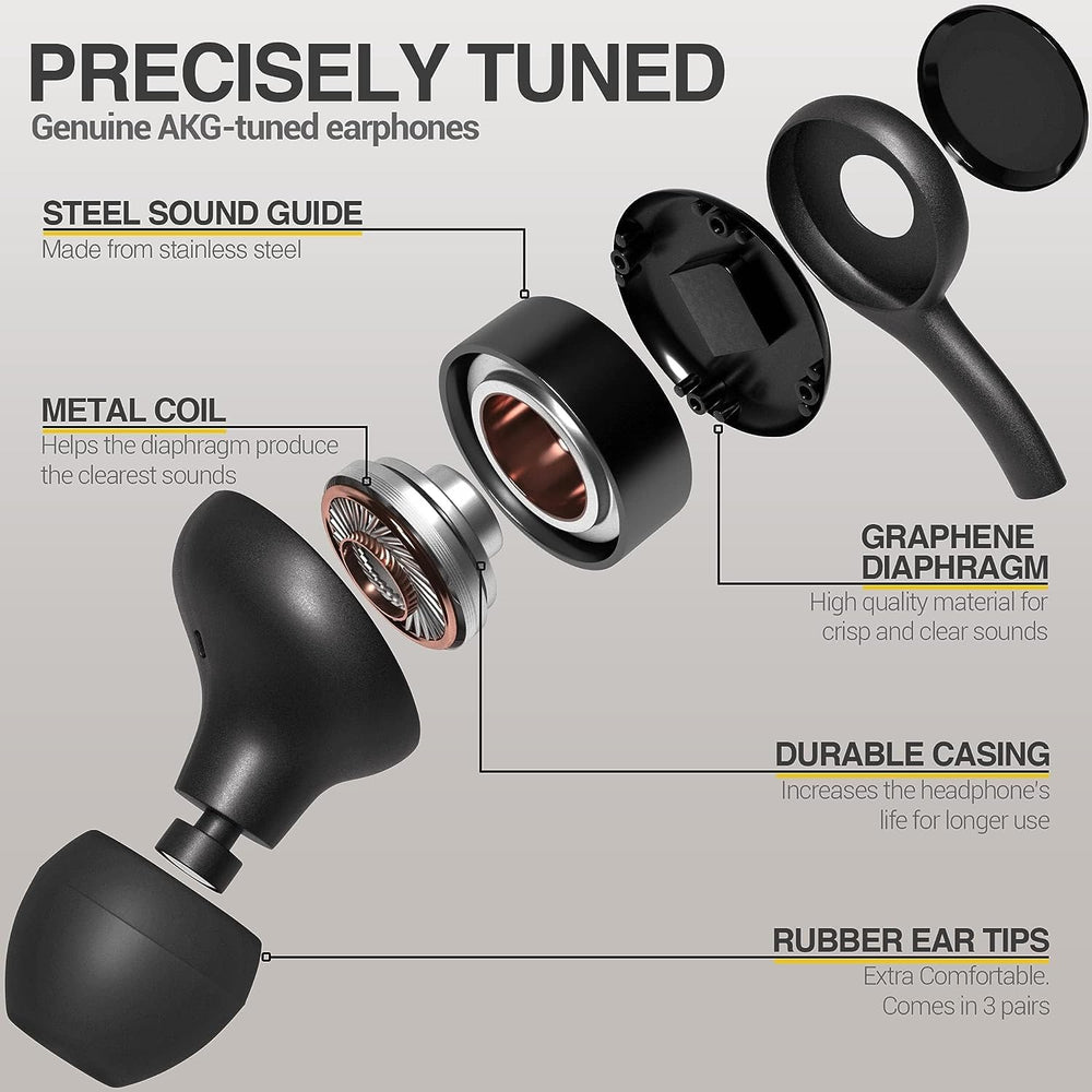 ElloGear AKG earbuds compatible with Samsung devices for plug-and-play use.