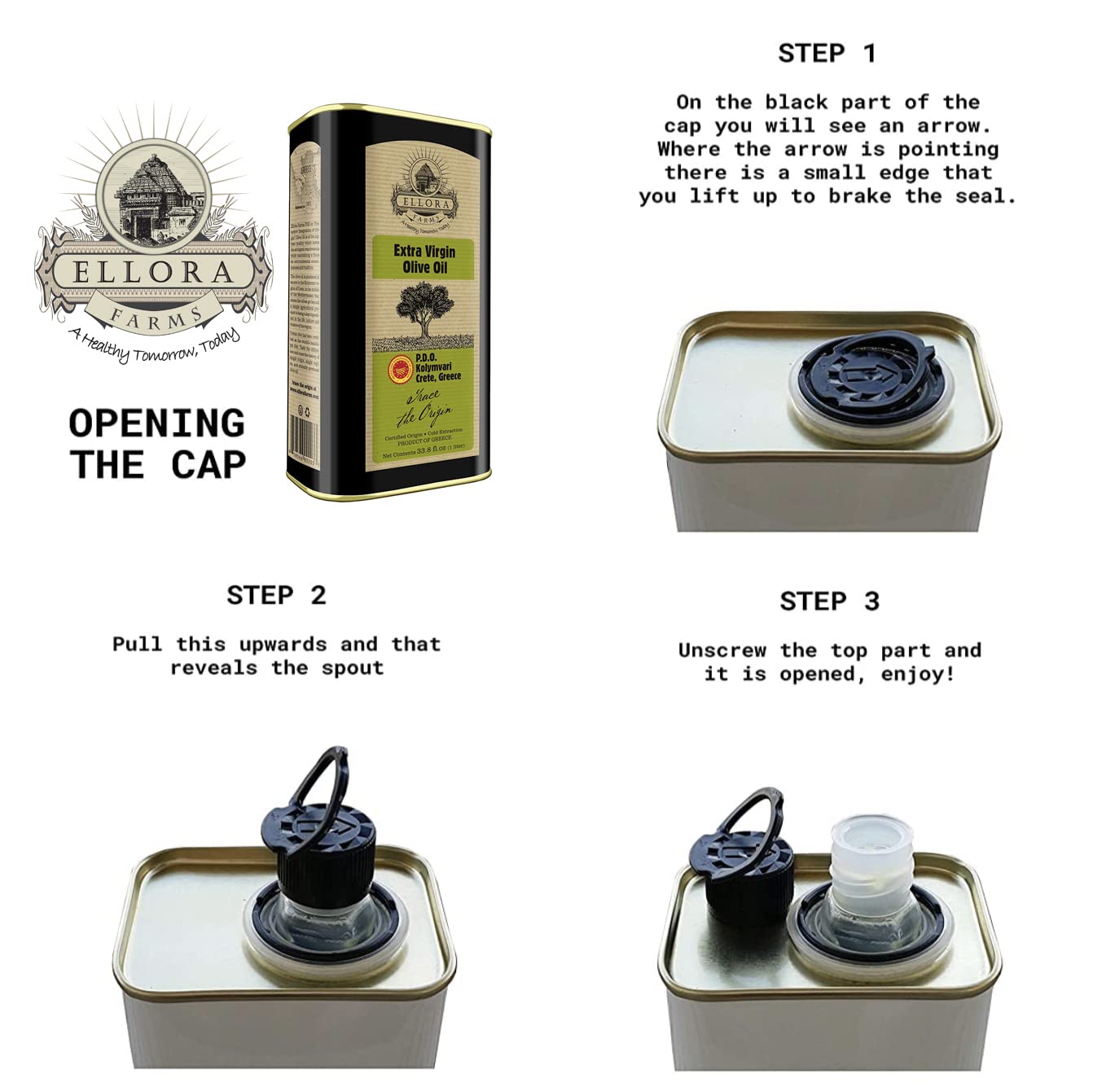 Ellora Farms kosher certification label—OU Kosher certified for versatile cooking.