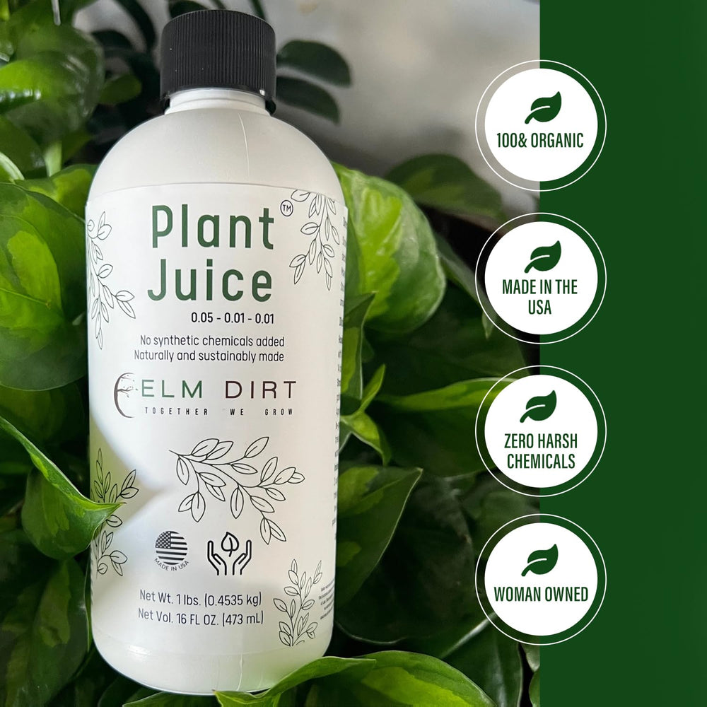 Elm Dirt Plant Juice foliar spray ready to boost vibrant indoor leaves