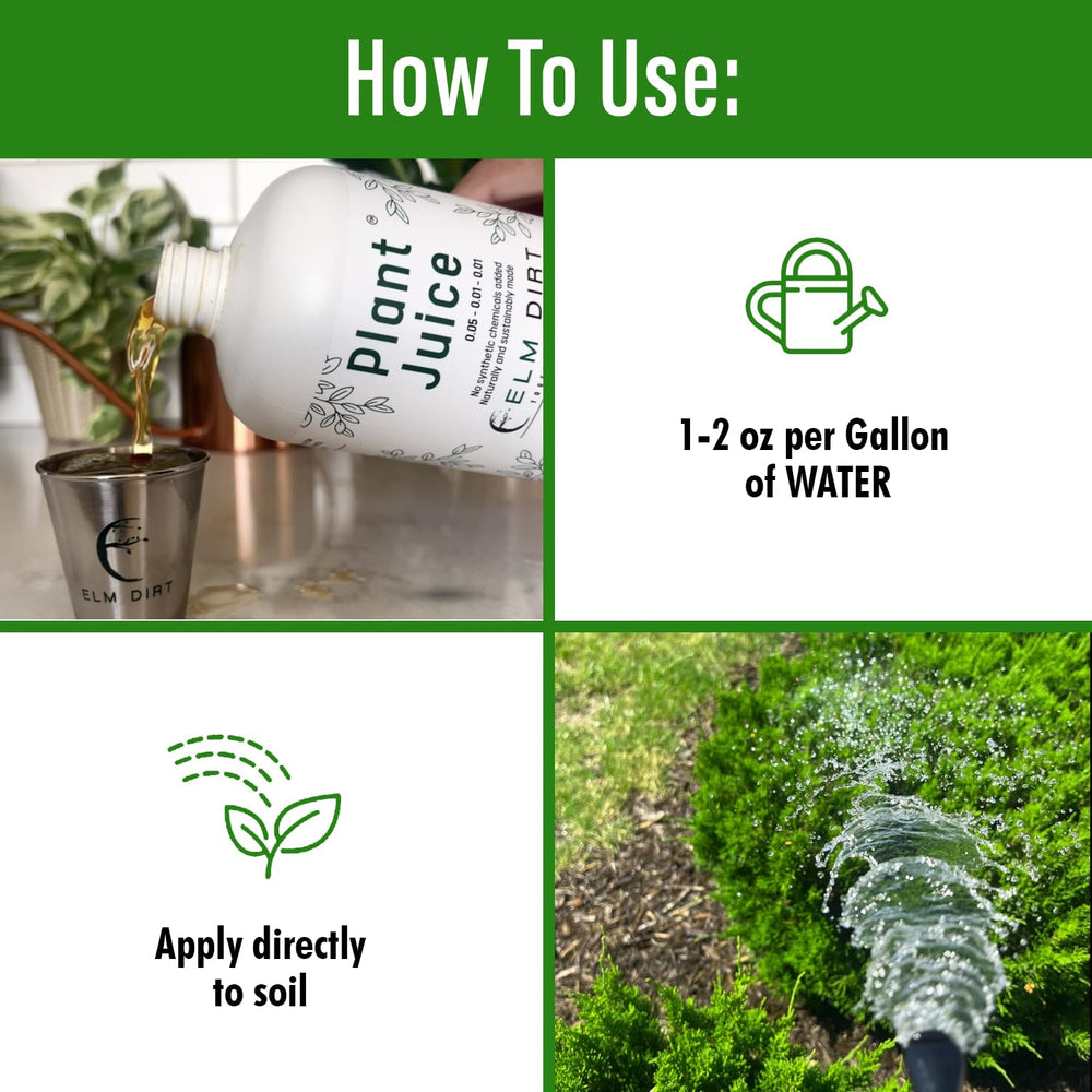 Elm Dirt Plant Juice with NPK and trace minerals promotes balanced growth