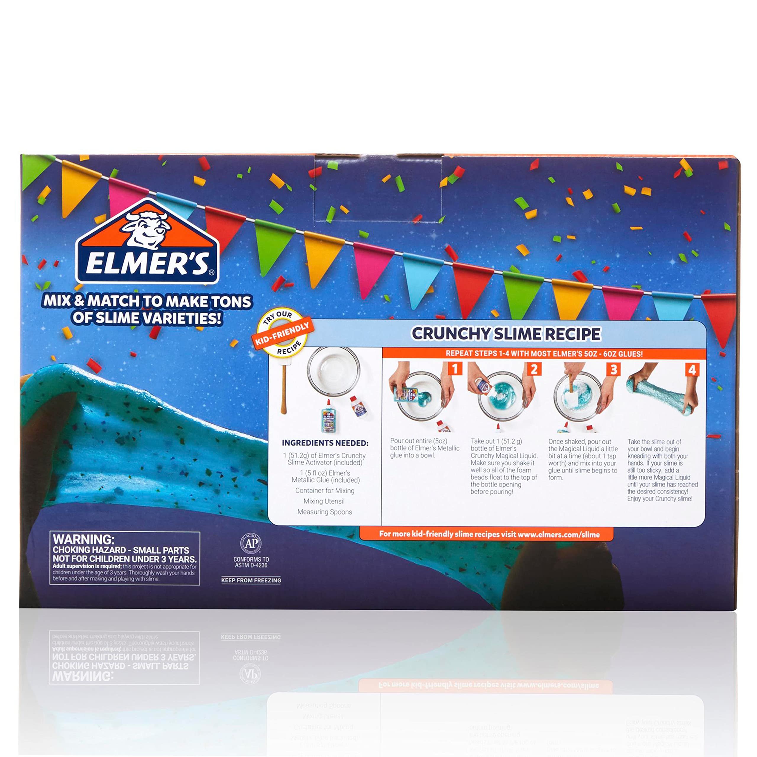 Elmer's assorted glues and activators offer varied slime options