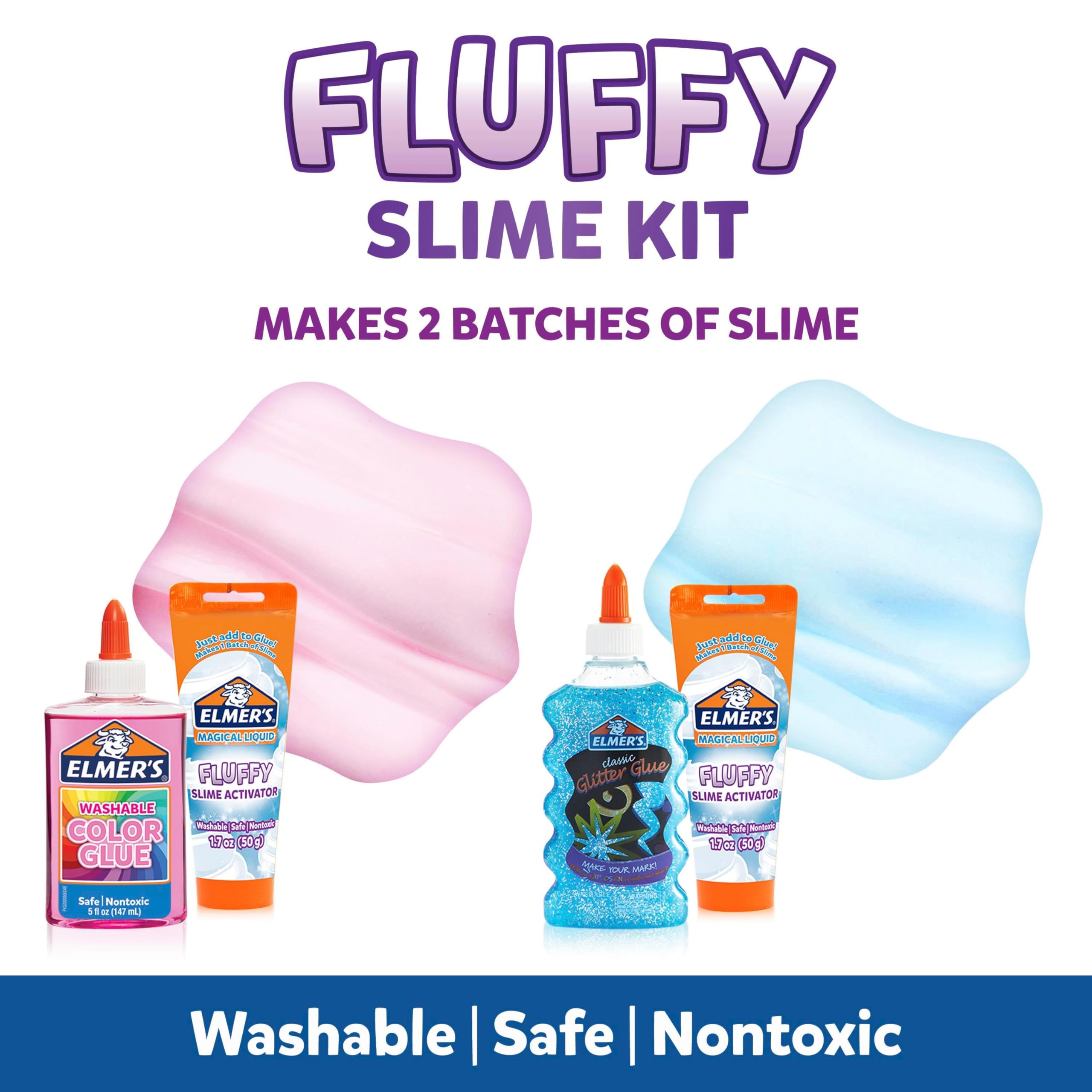 Elmer's glitter glue bottle adds sparkle and texture to slime projects