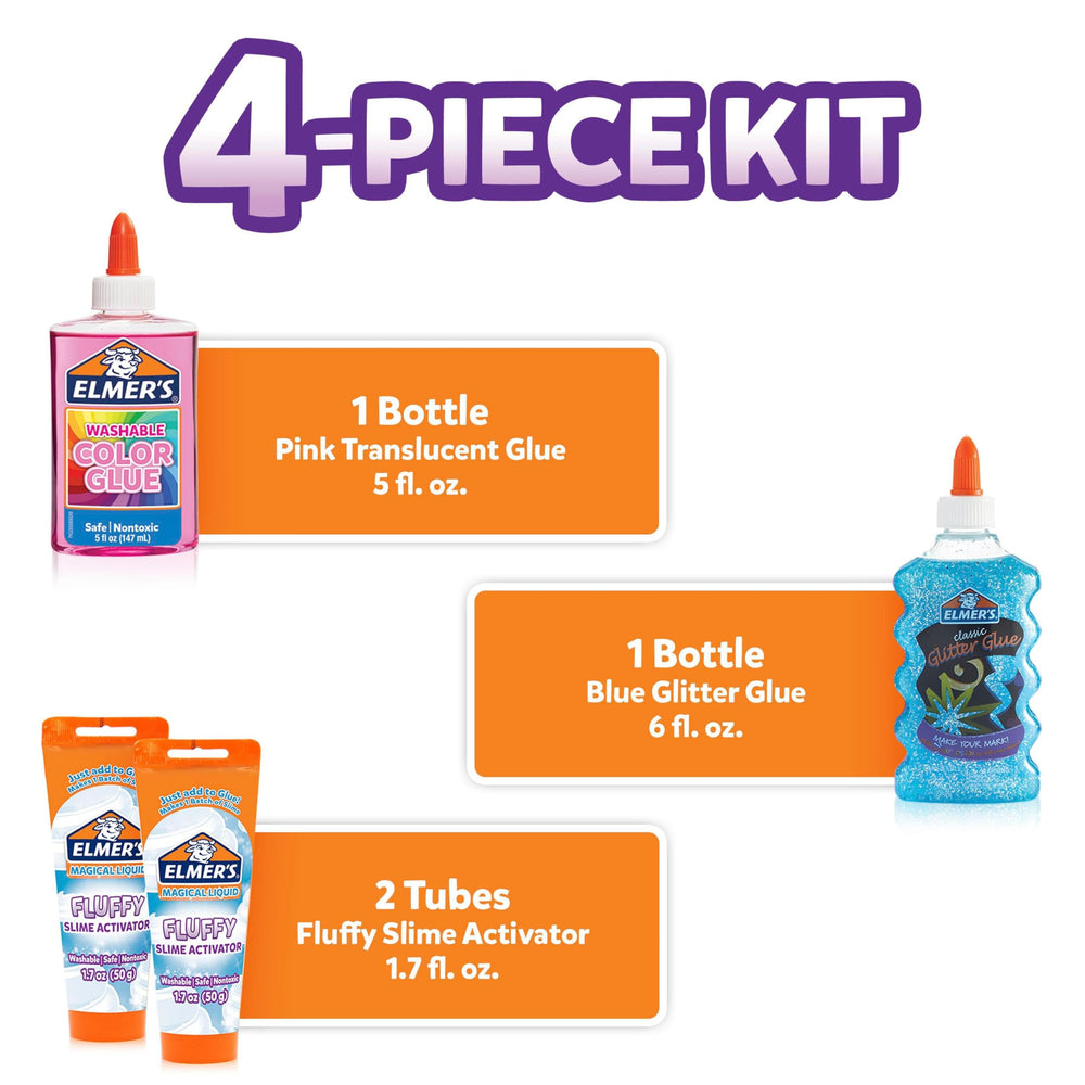 Elmer's translucent color glue bottle adds bright color to fluffy slime