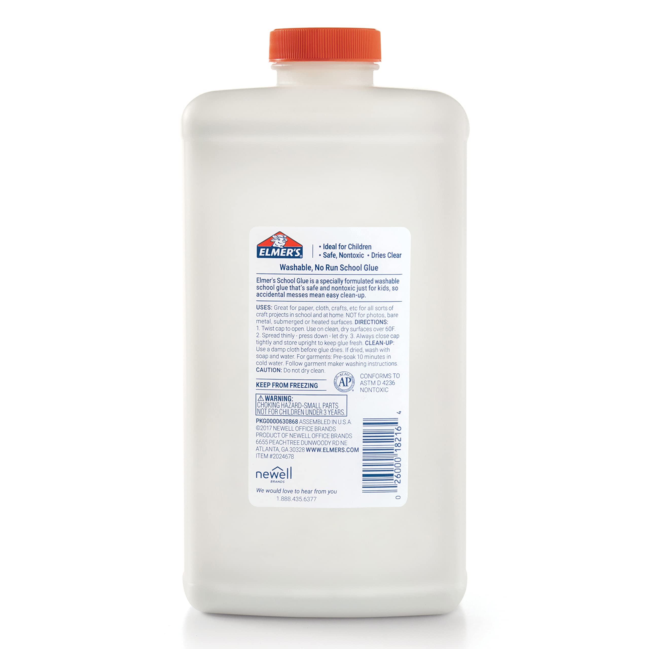 Closeup of Elmer's Liquid School Glue bottle ready for use
