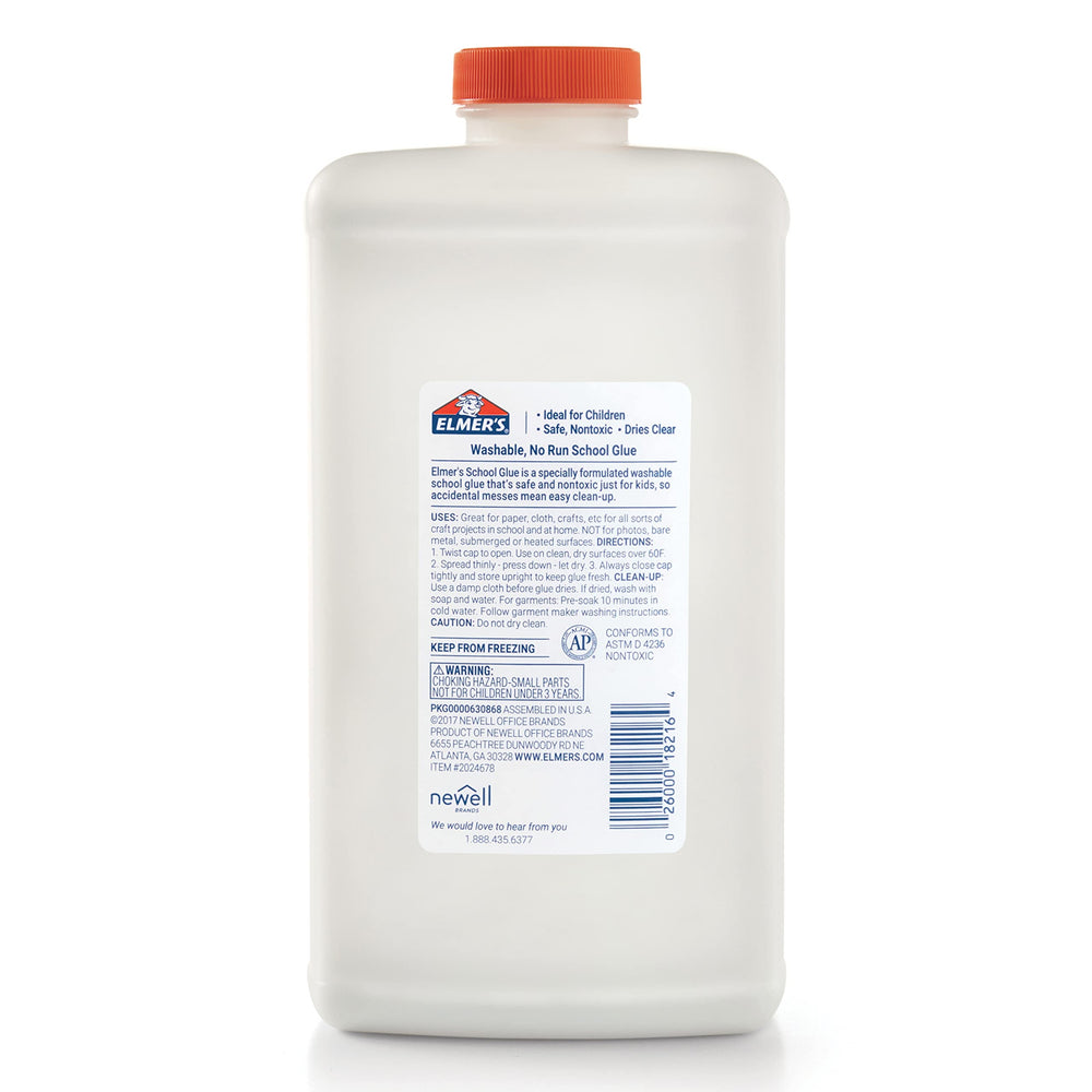 Closeup of Elmer's Liquid School Glue bottle ready for use