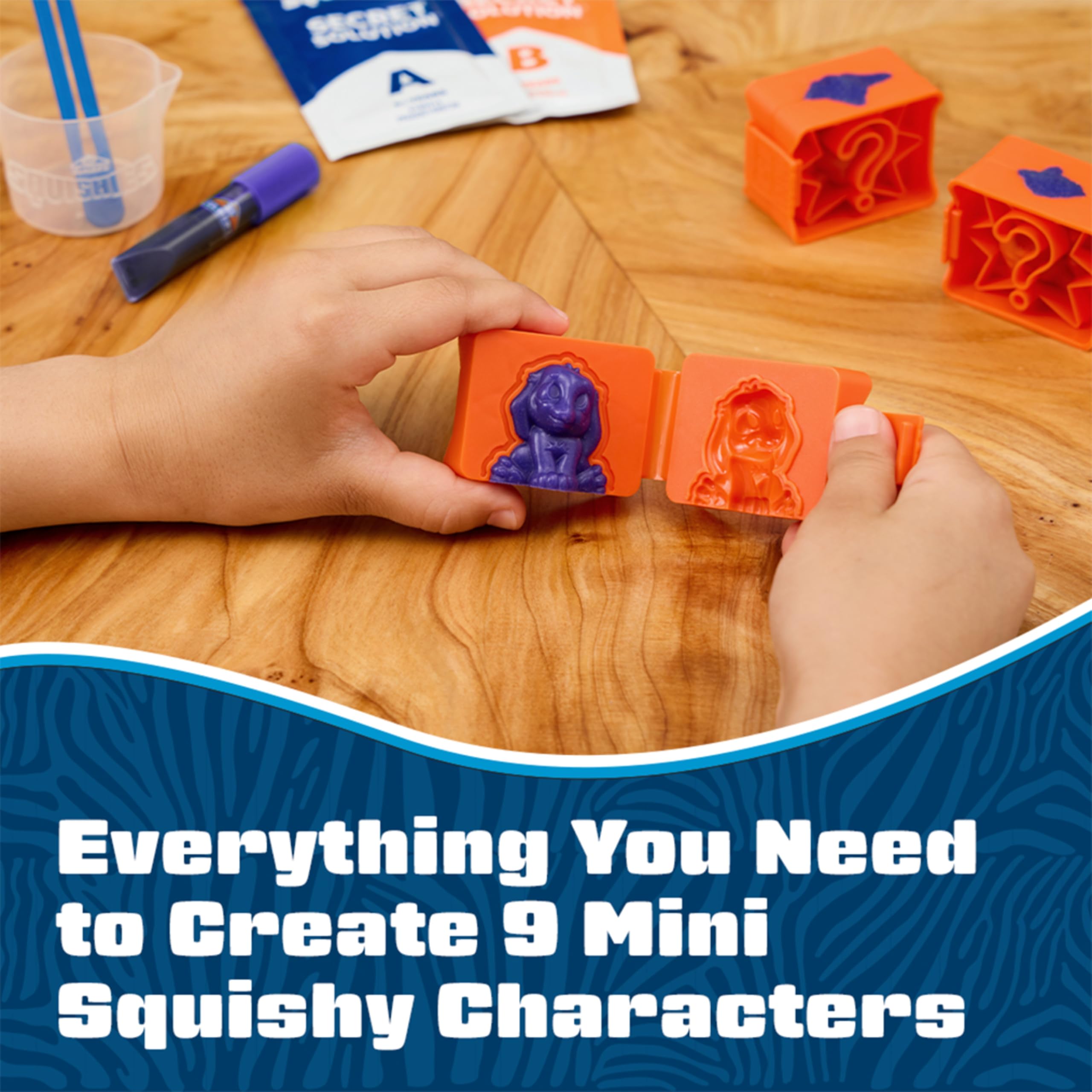 Elmer's Squishies Minis stir sticks aid precise mixing.