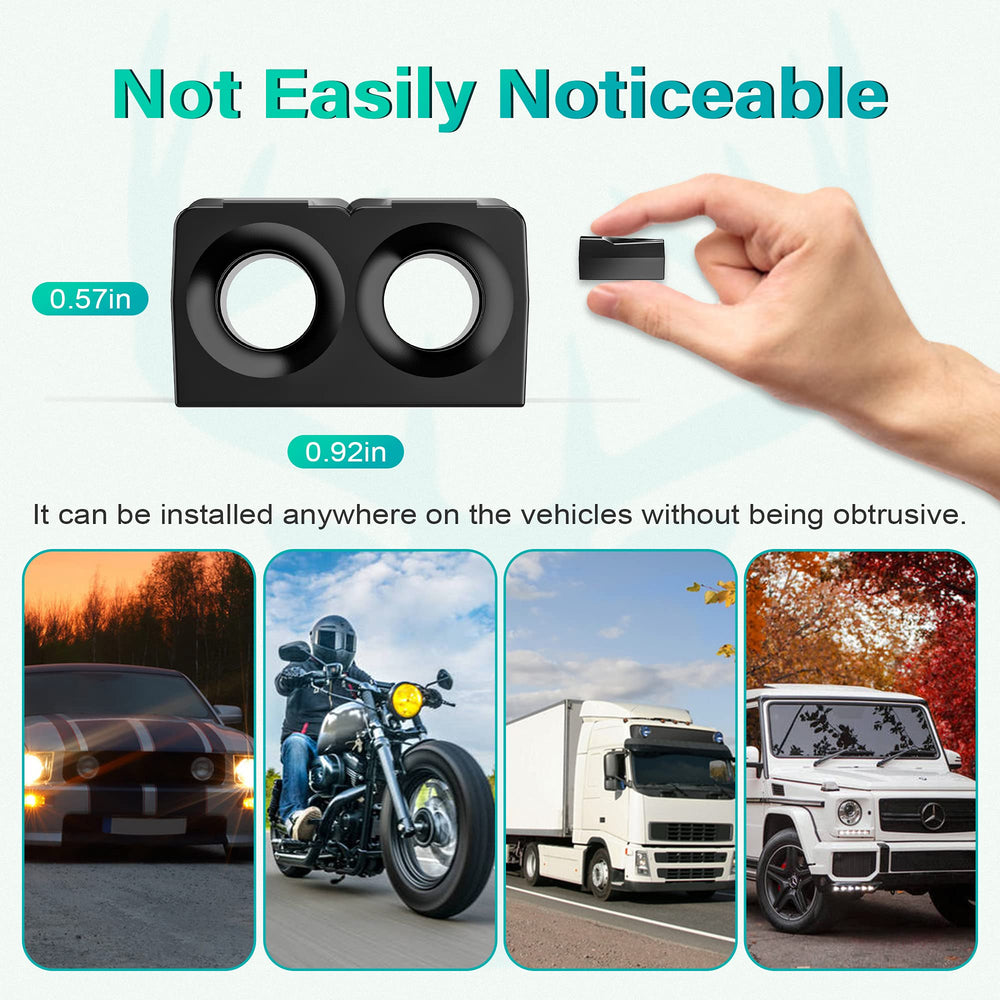 Compact Elook deer whistle fits tight bumper spaces with easy mounting.