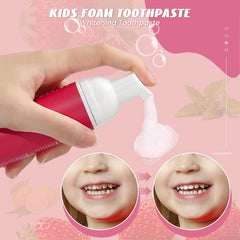 ELOTAME strawberry mint flavor close-up appeals to kids during brushing