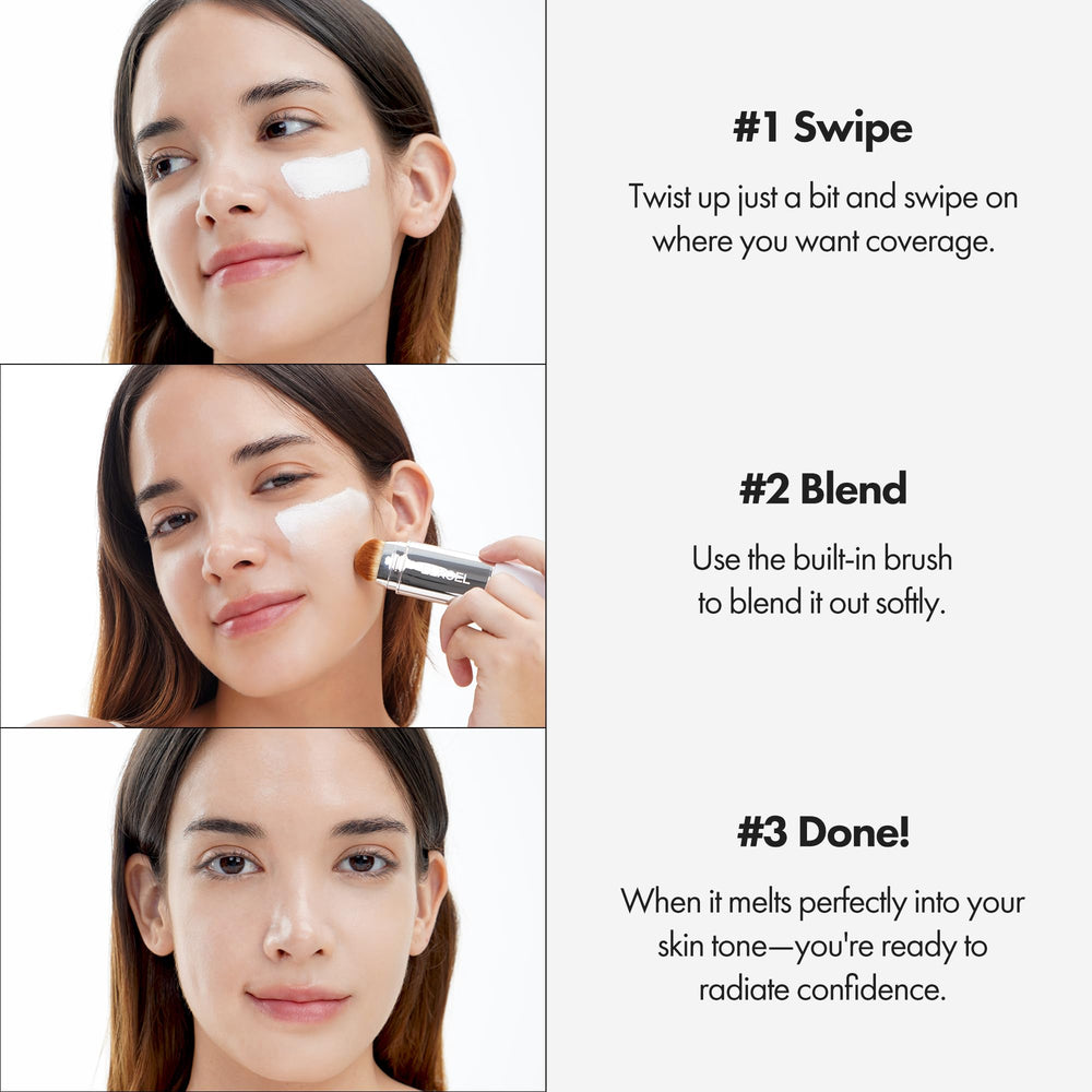 ELROEL BLANC Stick V balm-to-cream texture ready to blend on skin
