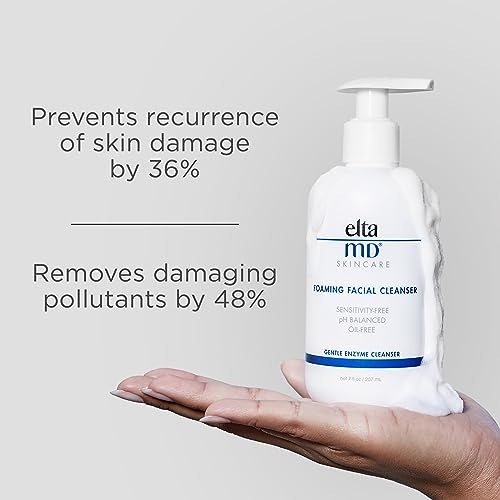 EltaMD foaming cleanser foam close-up with micro-bubbles for gentle cleansing