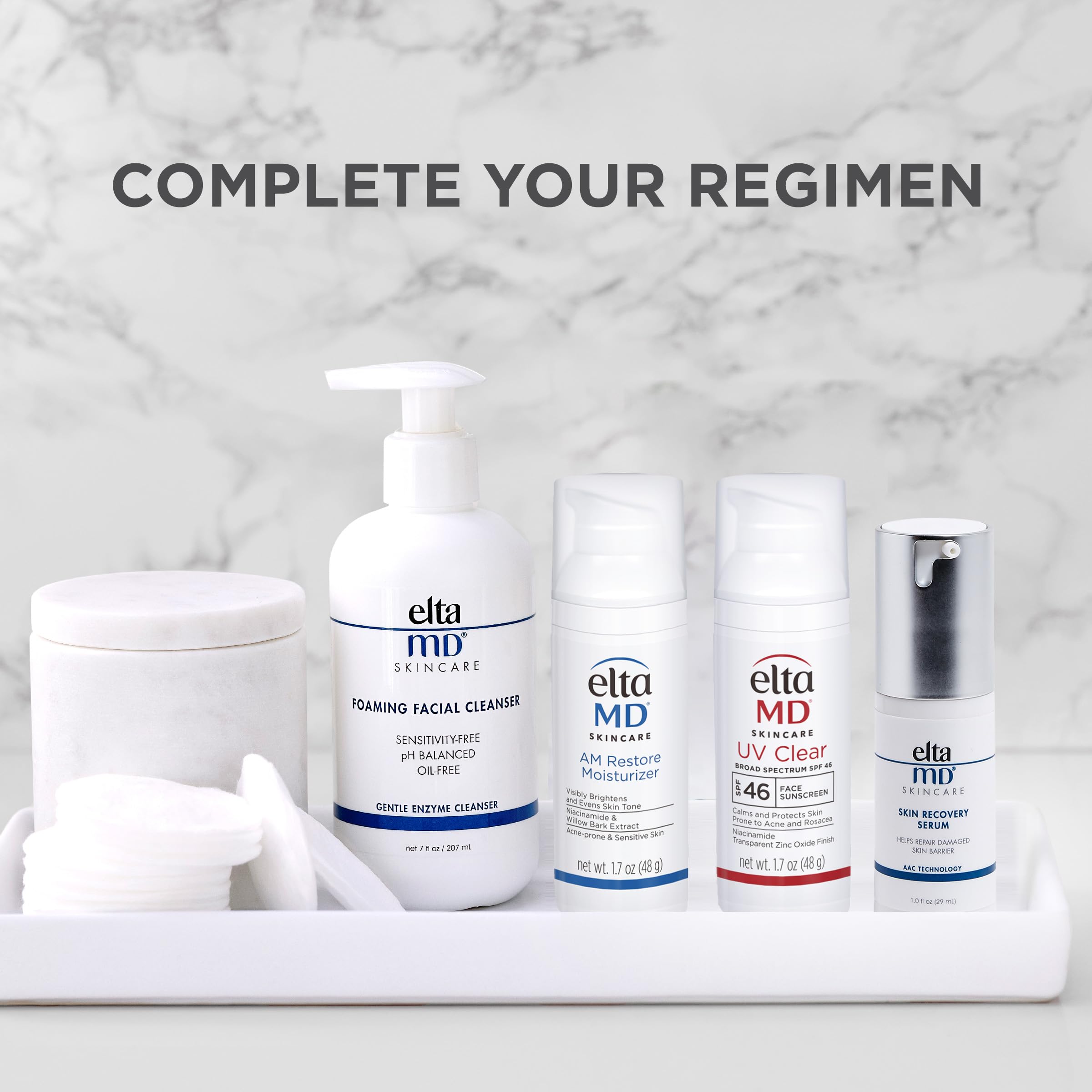EltaMD foaming cleanser on skin illustrating a fresh, balanced feel