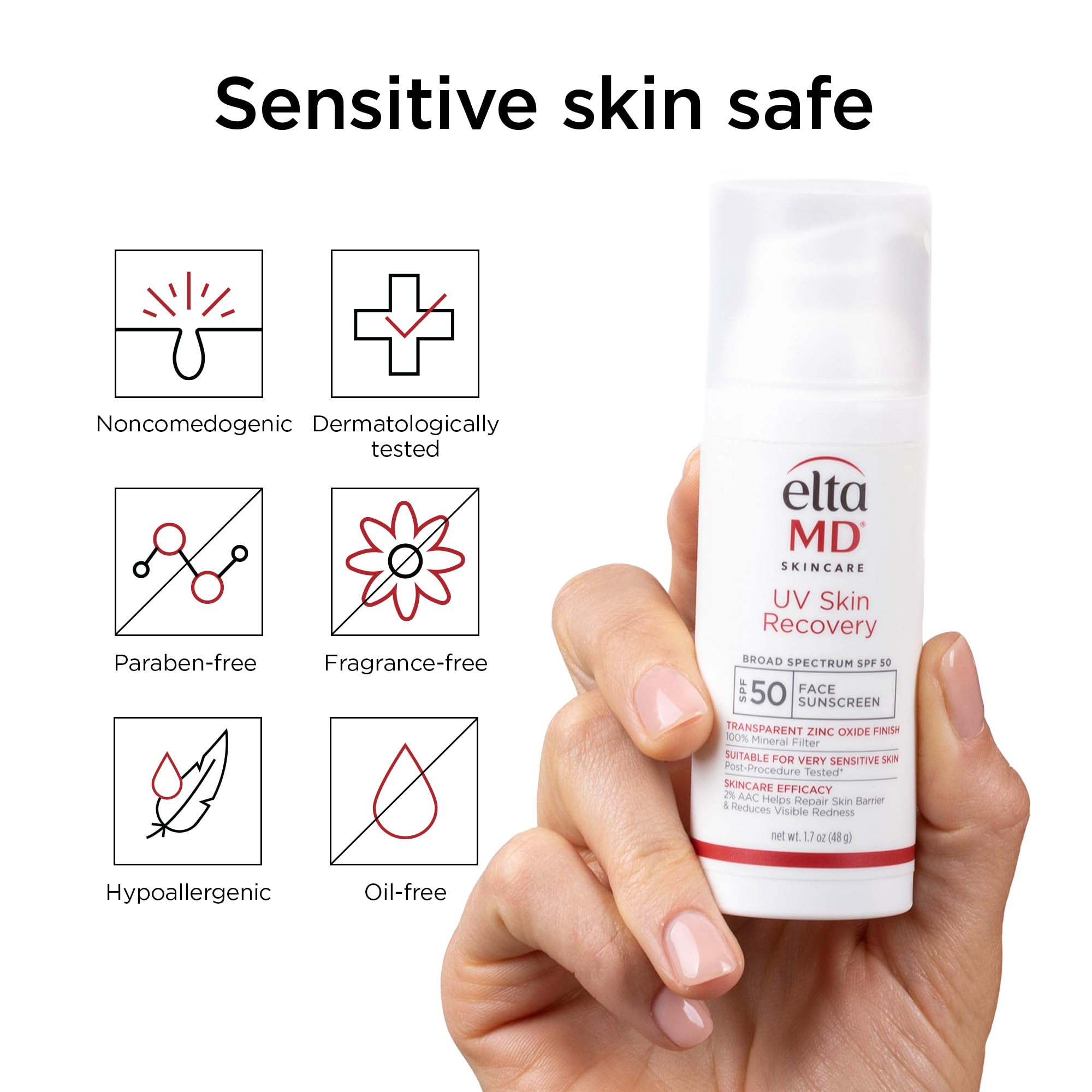 EltaMD sunscreen under makeup ready for a smooth, even base.