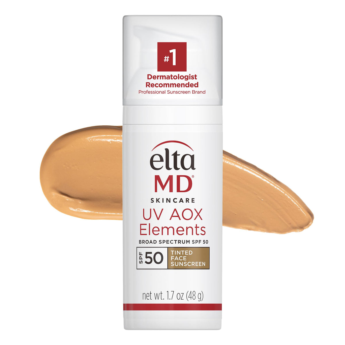 EltaMD UV AOX Elements tinted mineral sunscreen pump bottle for daily wear