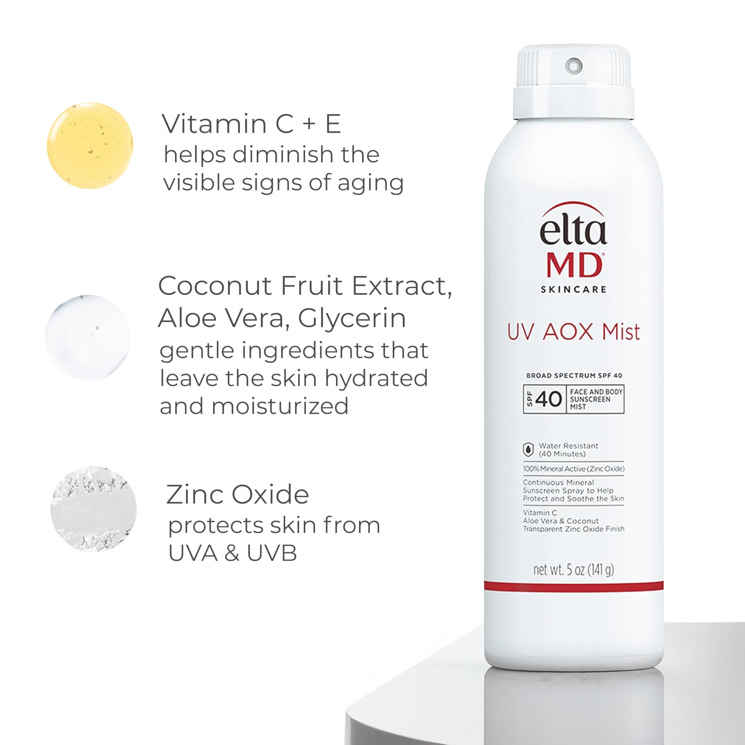 EltaMD UV AOX Mist fragrance-free sunscreen ideal for sensitive skin