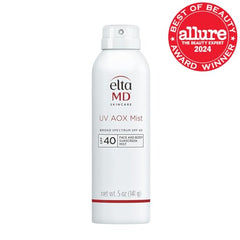 EltaMD UV AOX Mist Spray on Face Body shows quick, even coverage without white cast