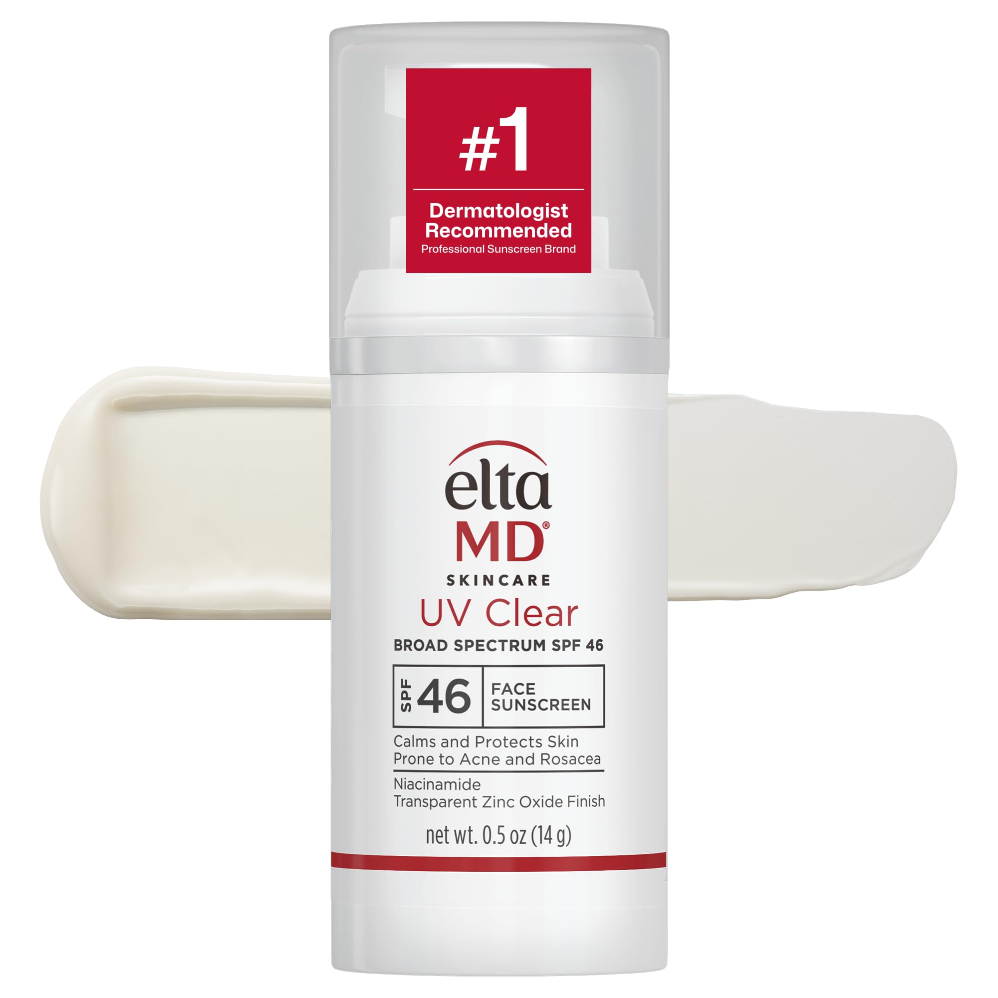 EltaMD UV Clear bottle-pump shows lightweight SPF 46 protection