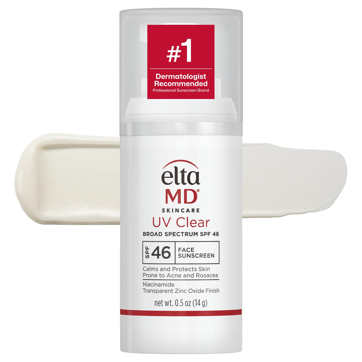 EltaMD UV Clear bottle-pump shows lightweight SPF 46 protection