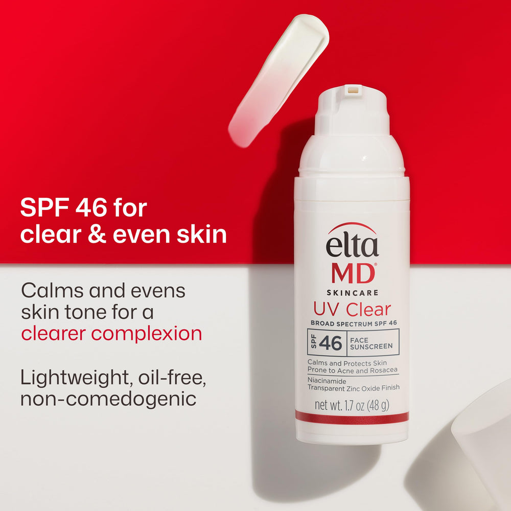 EltaMD UV Clear SPF 46 texture closeup shows a lightweight, non-greasy feel.