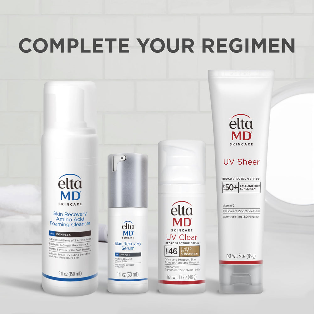 EltaMD UV Clear tinted sunscreen packaging emphasizing fragrance free design.