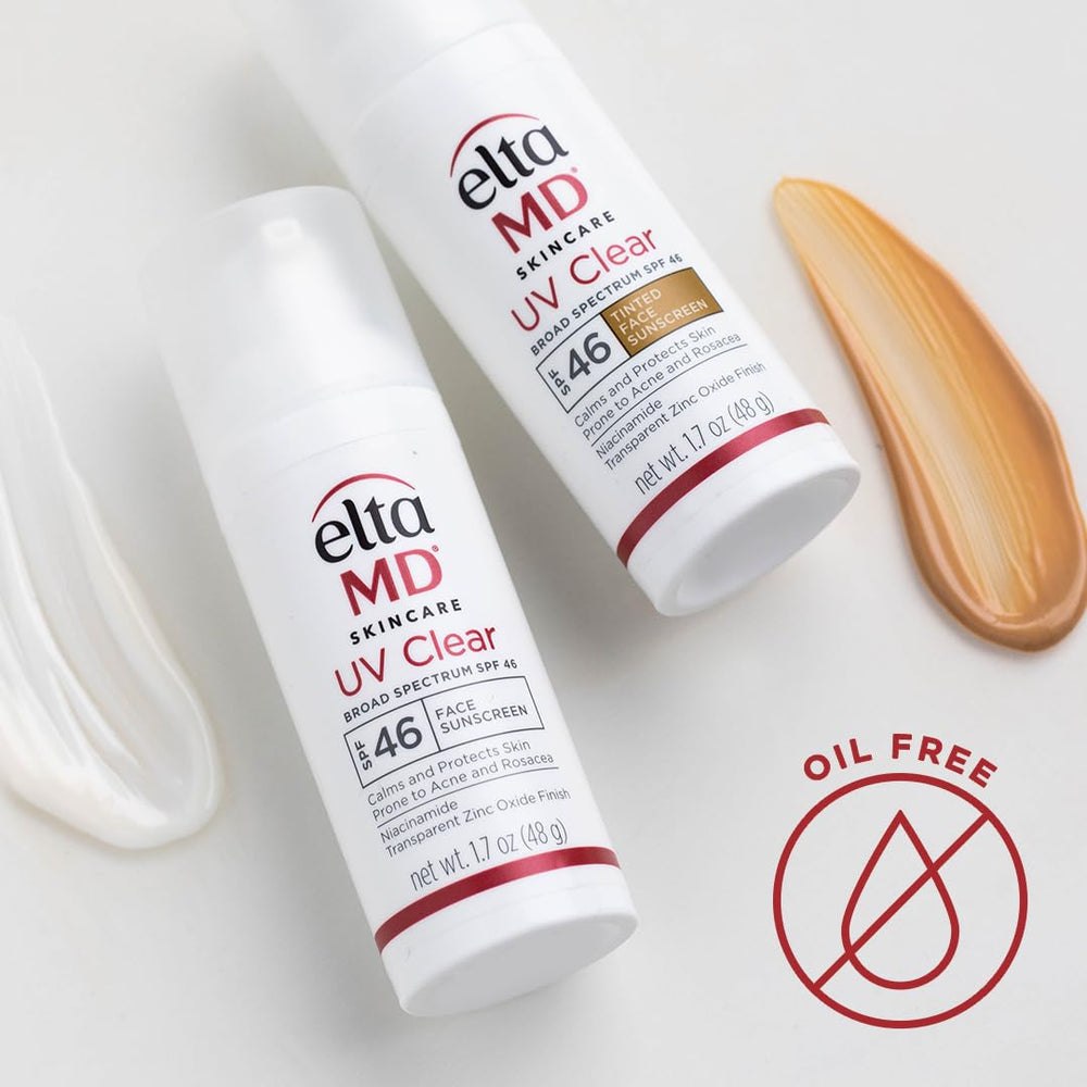 EltaMD UV Clear tinted sunscreen applied on skin with seamless coverage close-up.