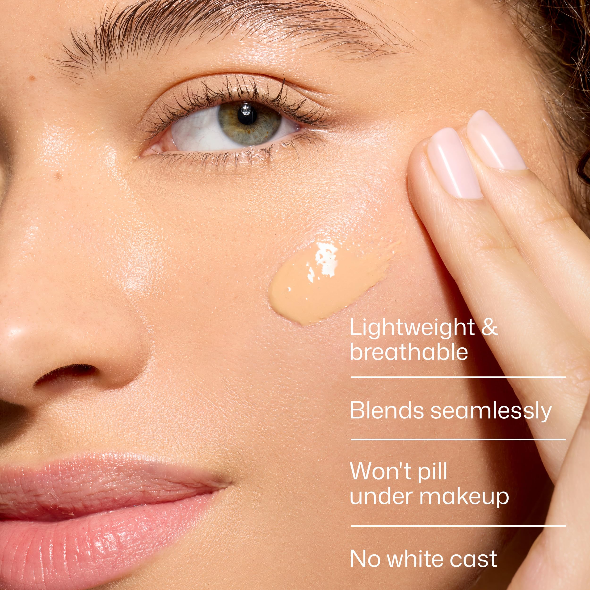 EltaMD UV Clear tinted sunscreen texture shows light, non-greasy finish