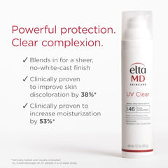 EltaMD UV Clear transparent zinc oxide formula leaves no white cast.