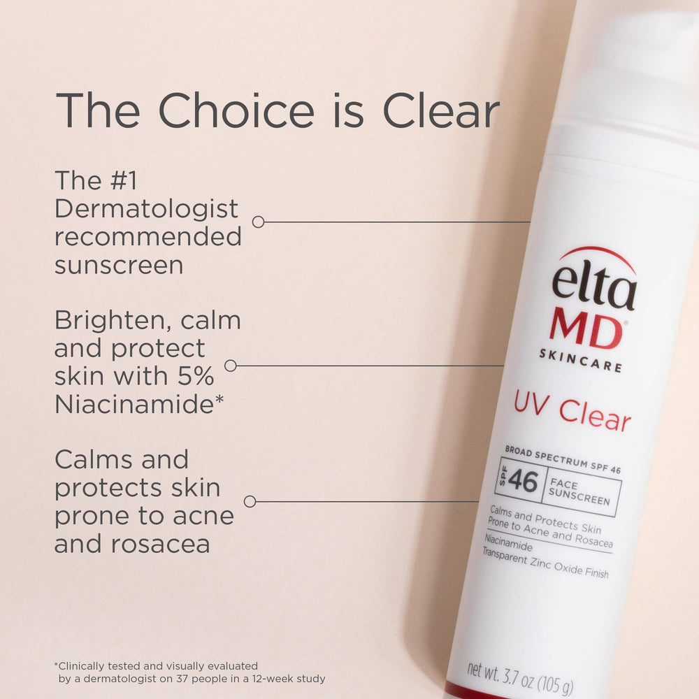 EltaMD UV Clear sunscreen applied under makeup for seamless wear.