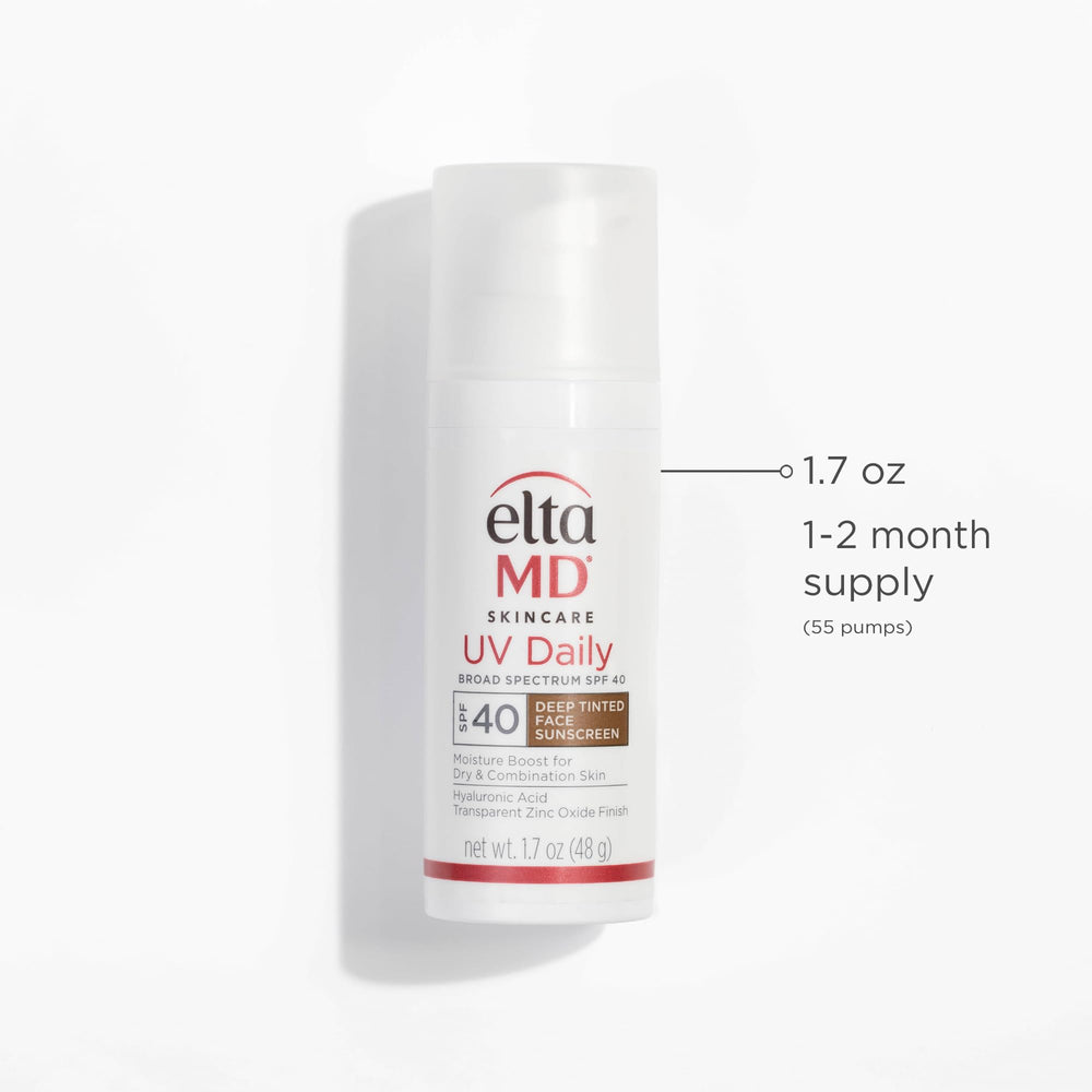 Compact travel-size bottle of EltaMD UV Daily Deep Tint SPF 40