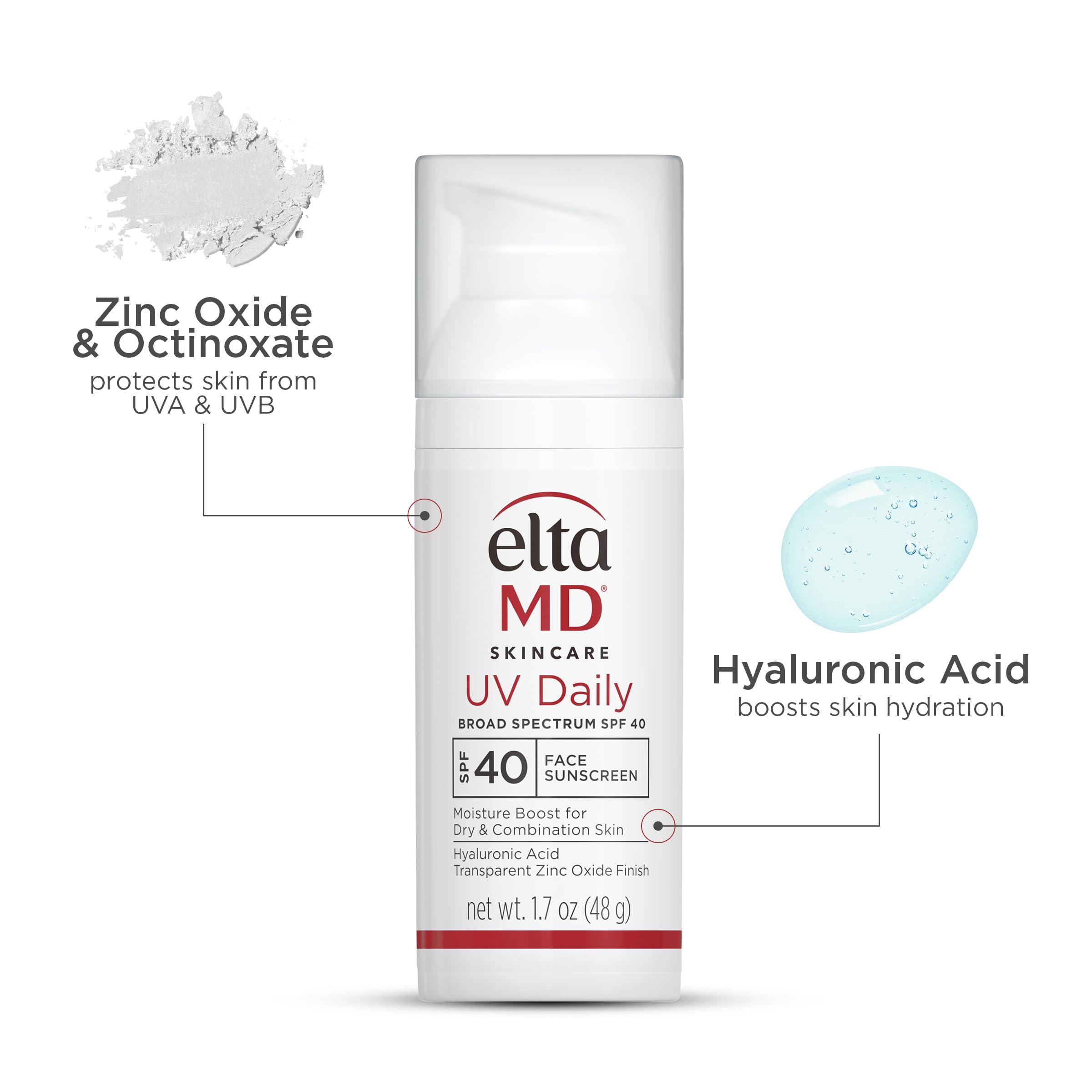 EltaMD UV Daily fragrance-free formula for sensitive, dry-to-normal skin