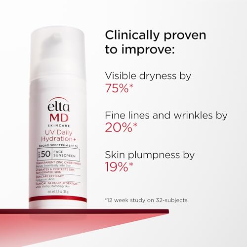 EltaMD UV Daily Hydration+ SPF 50 pump dispenser for easy daily application.