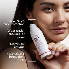 Close-up of EltaMD UV Daily SPF 40 bottle with clear, non-greasy finish.