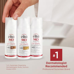 Packaging image highlighting travel-friendly 0.5 oz pump for EltaMD UV Daily SPF 40.