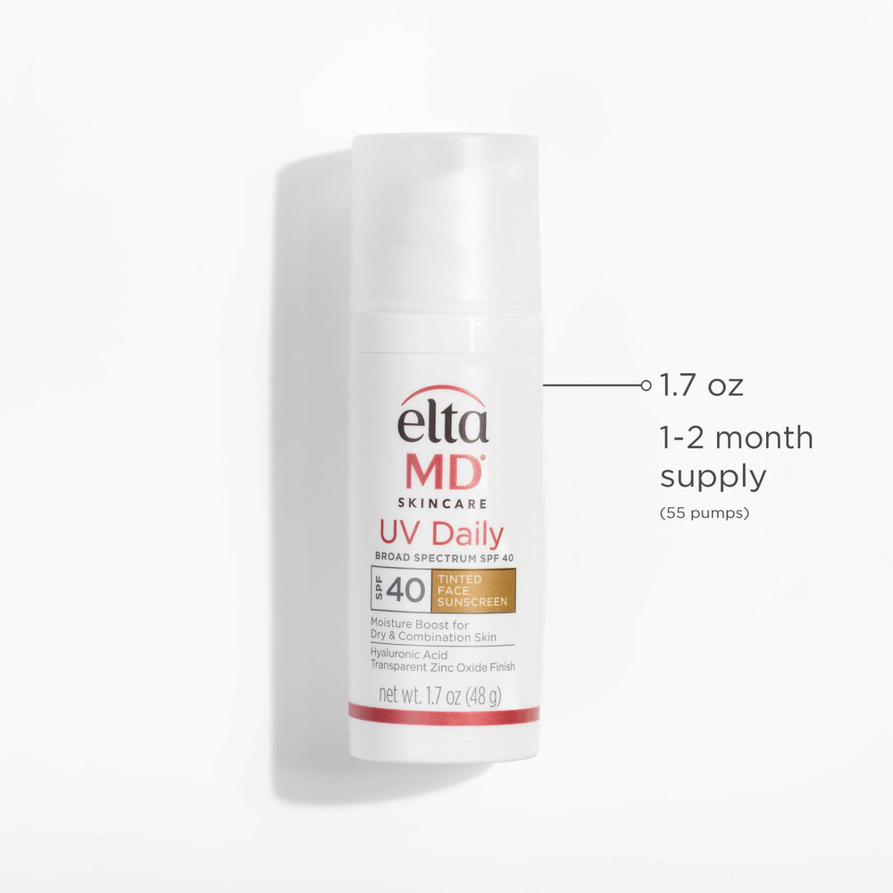 EltaMD UV Daily tinted for medium skin tone blends with a natural finish.