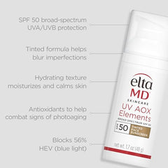 EltaMD UV Elements tint swatch blending smoothly for a natural look