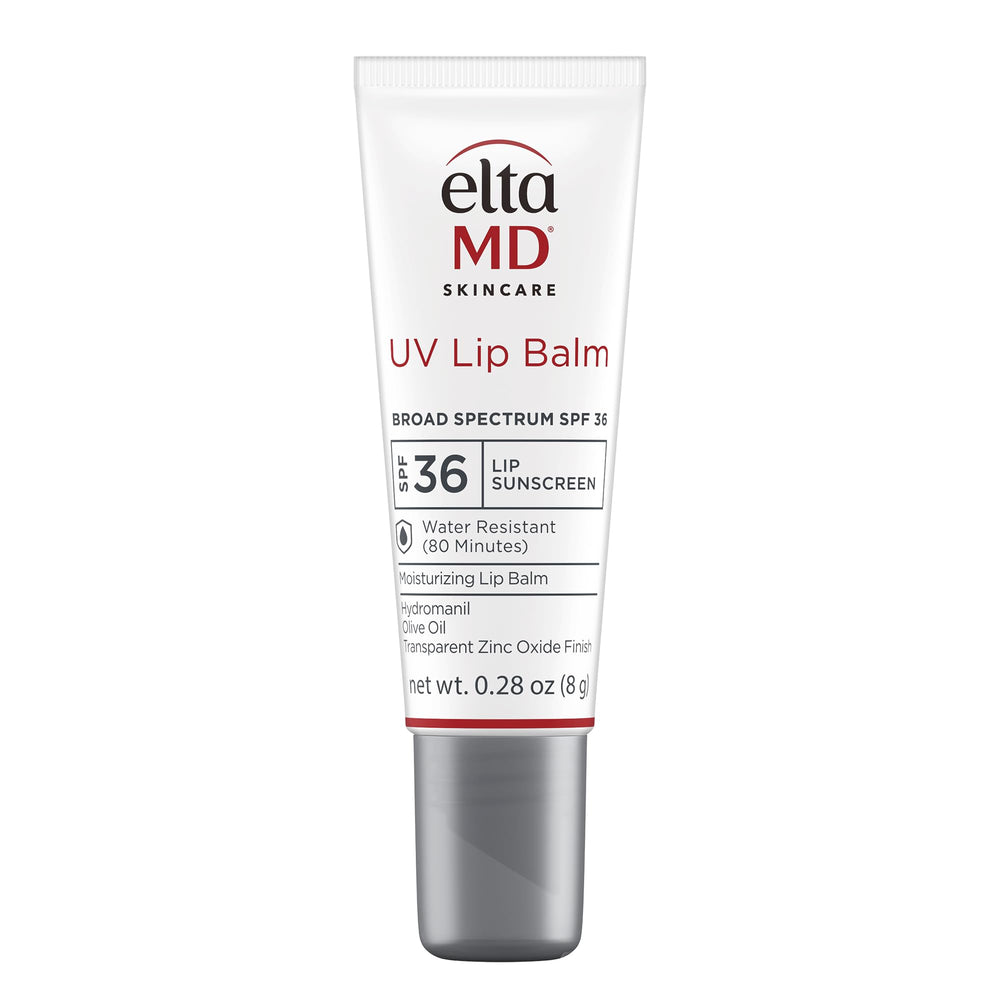 EltaMD UV Lip Balm SPF 30 tube provides sun protection and lip hydration.