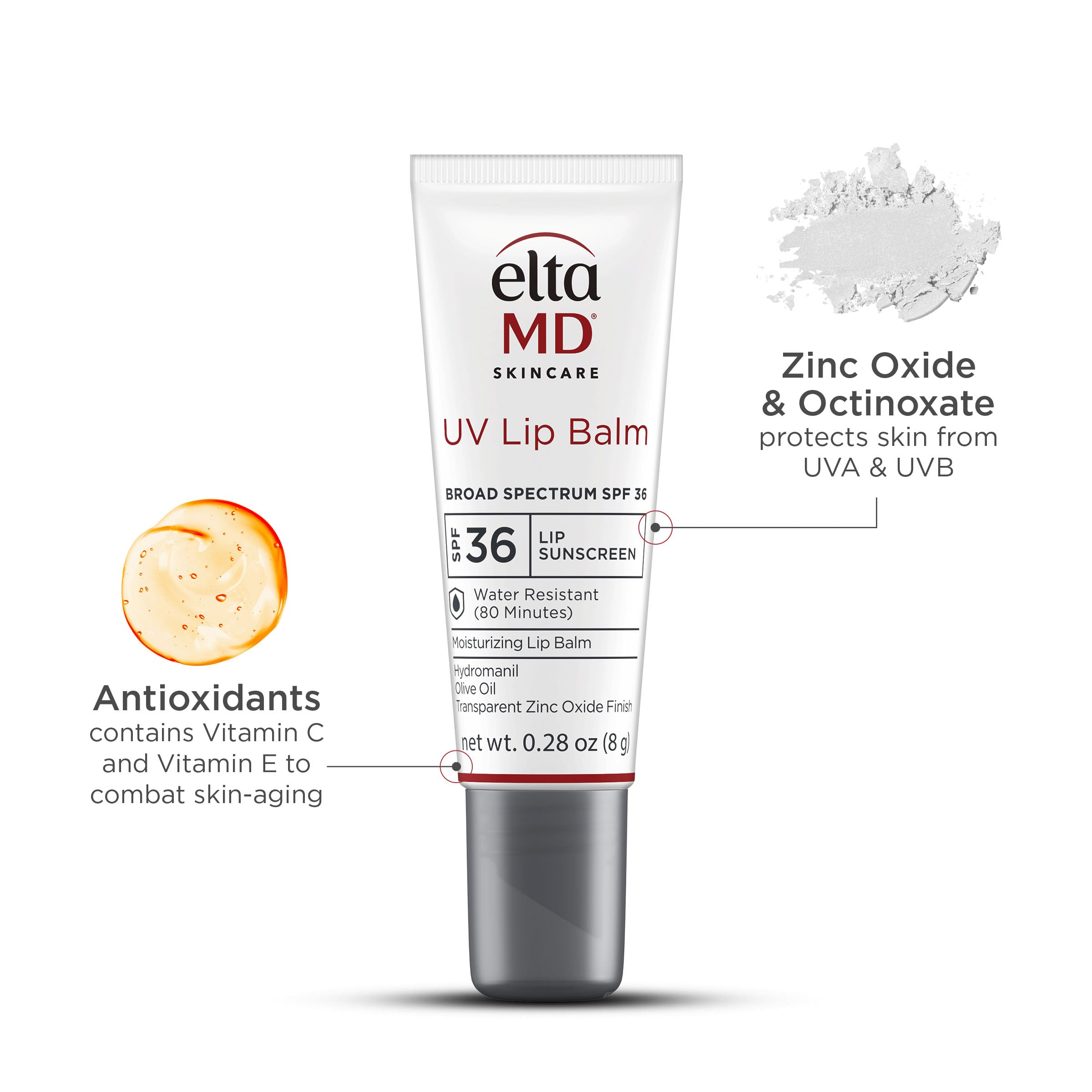 EltaMD UV Lip Balm water-resistance helps lips stay protected during swimming.