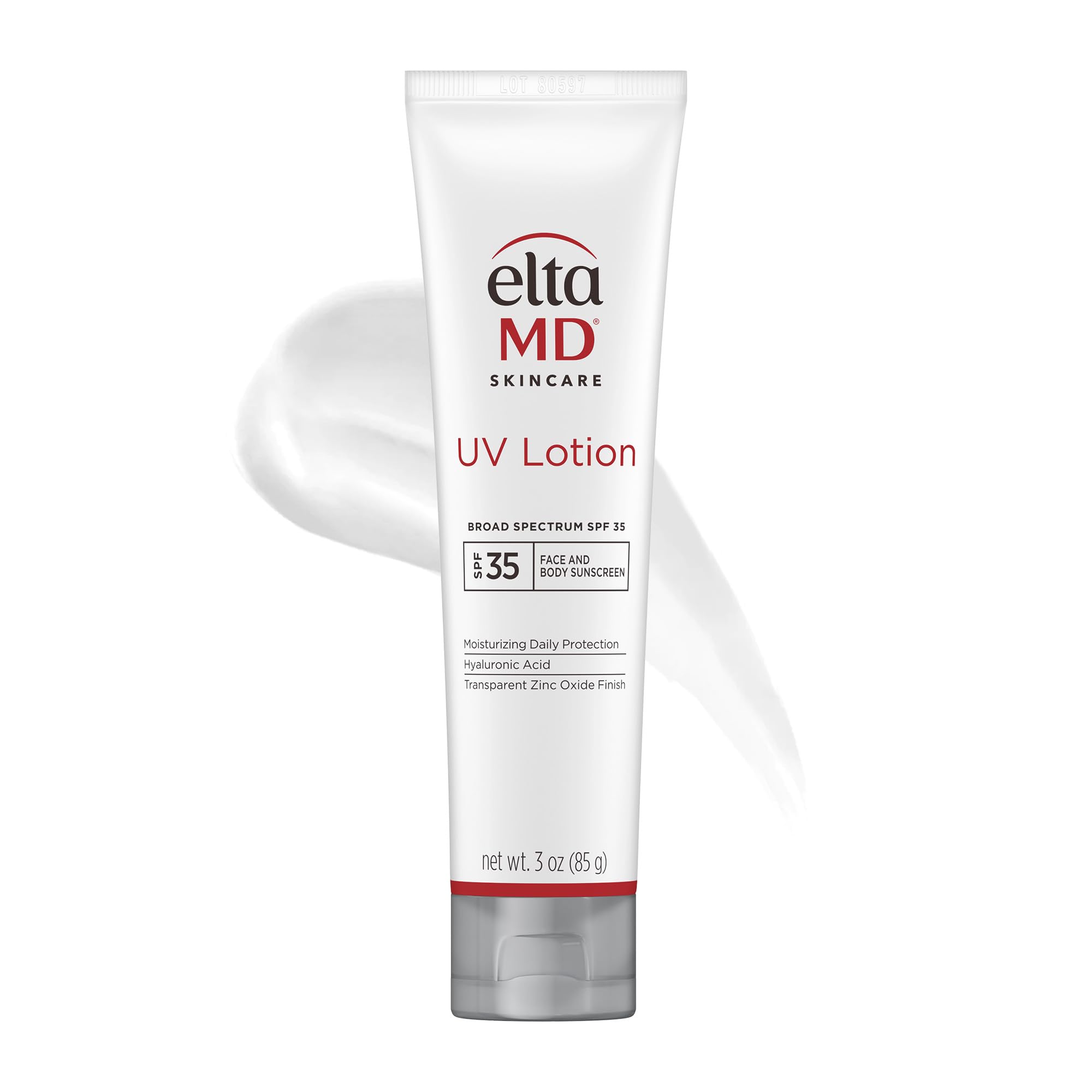 EltaMD UV Lotion bottle front, mineral-based protection with a lightweight, non-white-cast finish.
