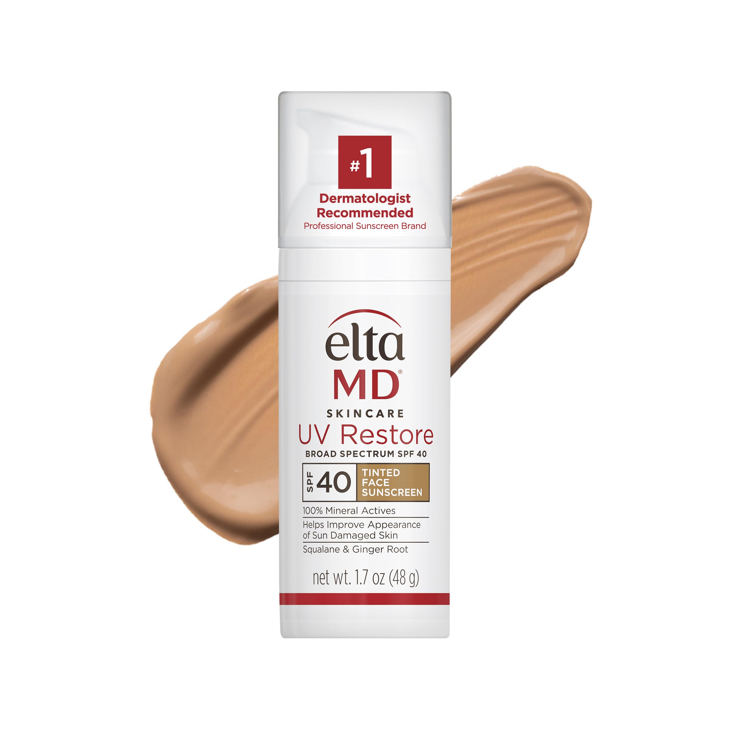 EltaMD UV Restore tinted sunscreen bottle with mineral protection