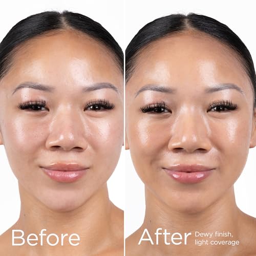 Tinted sunscreen used as a makeup base for a seamless look