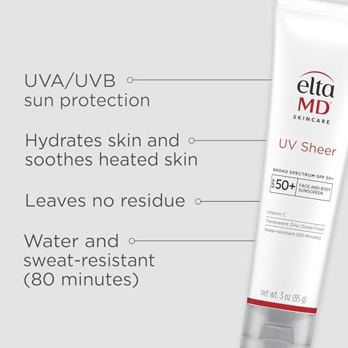 EltaMD UV Sheer swatch on skin demonstrating quick absorption and no white cast.