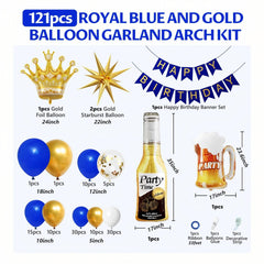 ELTNEGSA gold foil balloons and banner for a striking birthday display