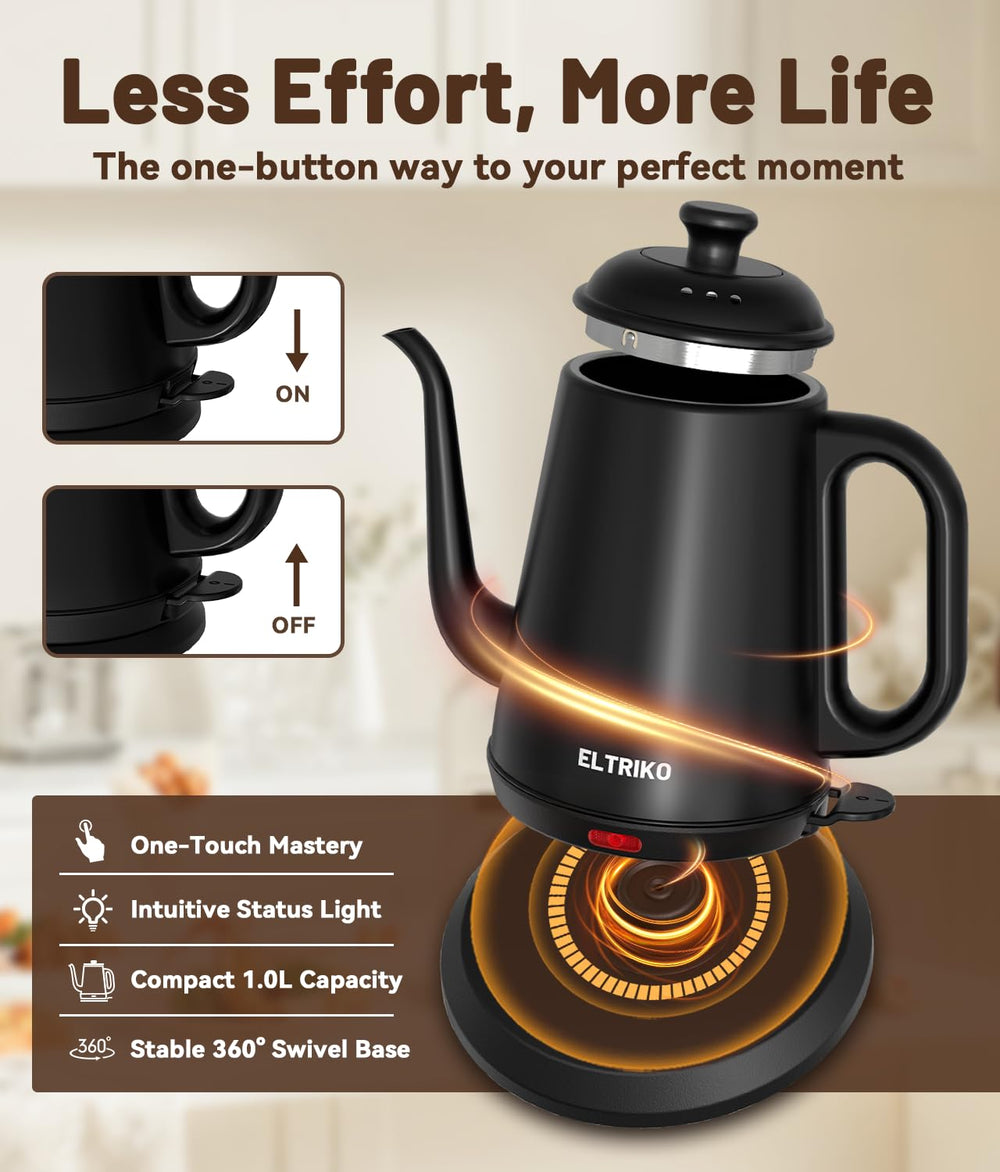 ELTRIKO gooseneck kettle invites a daily brewing ritual